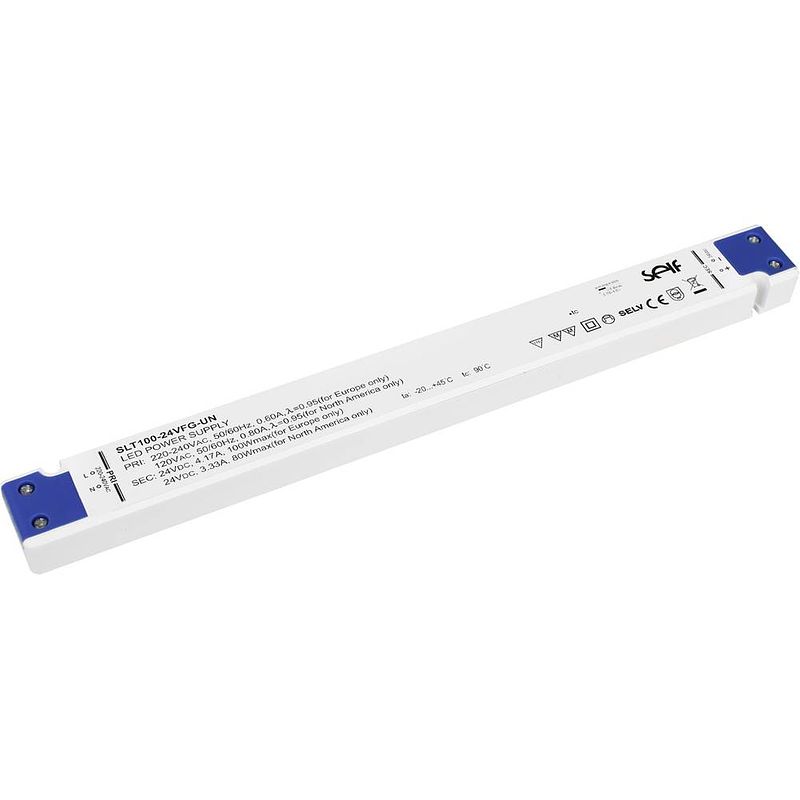 Foto van Self electronics slt100-12vfg led-driver constante spanning 96 w 0 - 8.33 a 12.0 v/dc geschikt voor meubels, niet dimbaar, overbelastingsbescherming,