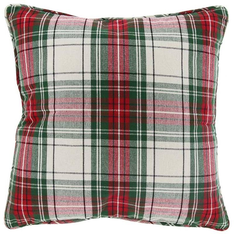 Foto van Unique living - kussen xmas tartan - 45x45cm - white