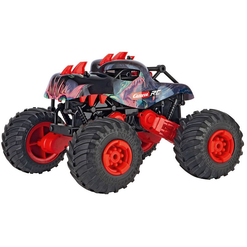 Foto van Carrera monstertruck rc dino car 2,4 ghz 1:16 rood/zwart 5-delig