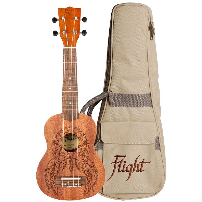 Foto van Flight natural series nus350 dreamcatcher sopraan ukelele met gigbag