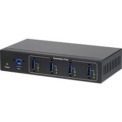 Foto van Renkforce renkforce 4 poorten usb 3.2 gen 1-hub voor industriële toepassingen, voor wandmontage zwart