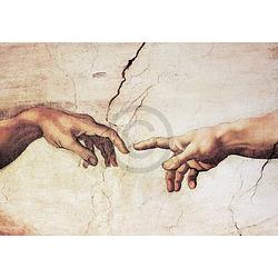 Foto van Michelangelo - creazione di adamo kunstdruk 100x70cm