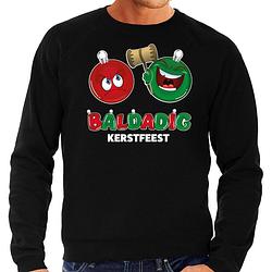 Foto van Bellatio decorations foute kersttrui/sweater voor heren - baldadig kerstfeest - zwart - ontdeugend l - kerst truien