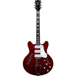 Foto van Vox bobcat s66 semi-hollow body semi-akoestische gitaar (cherry red)