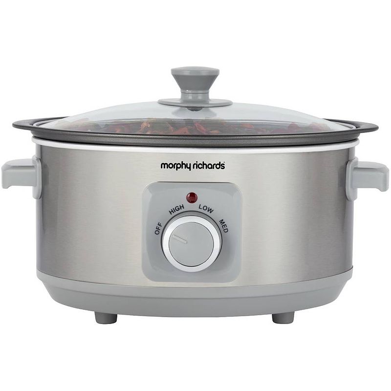 Foto van Morphy richards sear&stew 3.5l slow cooker rvs (geborsteld)