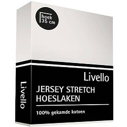 Foto van Livello hoeslaken jersey offwhite 160 x 200 cm