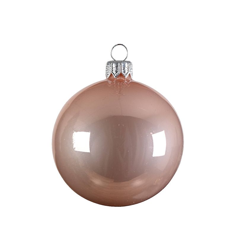 Foto van Decoris - kerstballen glas d8 cm rose 6st i kerst