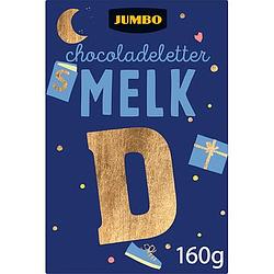 Foto van Jumbo chocoladeletter melk d 160g aanbieding bij jumbo | 2 voor 4.50