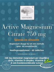 Foto van New nordic active magnesium citrate 750mg tabletten