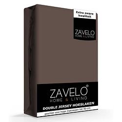 Foto van Zavelo double jersey hoeslaken warm taupe-lits-jumeaux (180x220 cm)