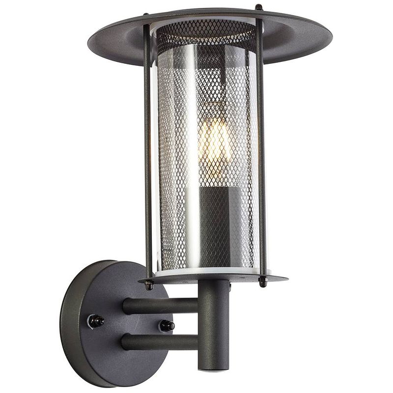 Foto van Brilliant detroit 96462/76 buitenlamp (wand) e27 20 w zwart (mat)