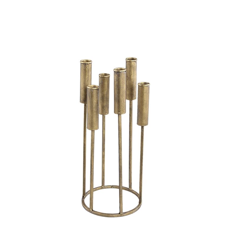 Foto van Ptmd baddu gold metal multiple candleholder straight up