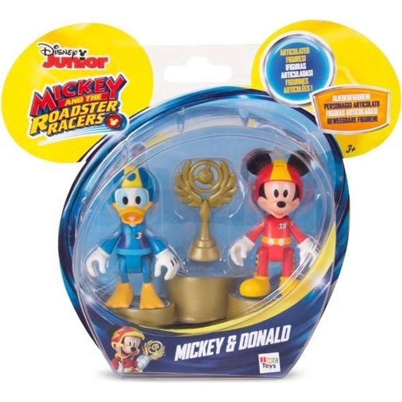 Foto van Disney junior mickey and the roadster racers donald en mickey beweegbare figuren 8cm