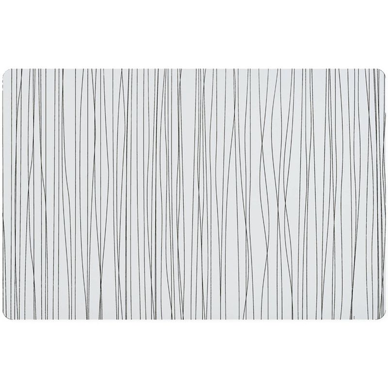 Foto van 1x rechthoekige onderleggers/placemats voor borden wit metallic 30 x 45 cm - placemats