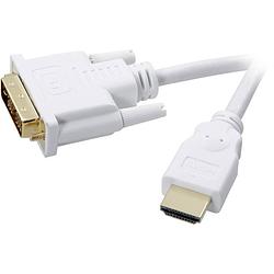 Foto van Speaka professional dvi / hdmi adapterkabel dvi-d 18+1-polige stekker, hdmi-a stekker 2.00 m wit sp-7870336 vergulde steekcontacten dvi-kabel