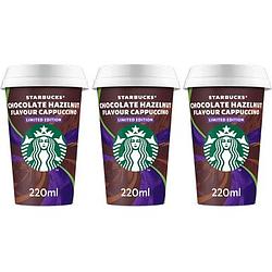 Foto van Starbucks chocolate hazelnut flavour cappuccino chilled coffee limited edition 3 x 220ml bij jumbo