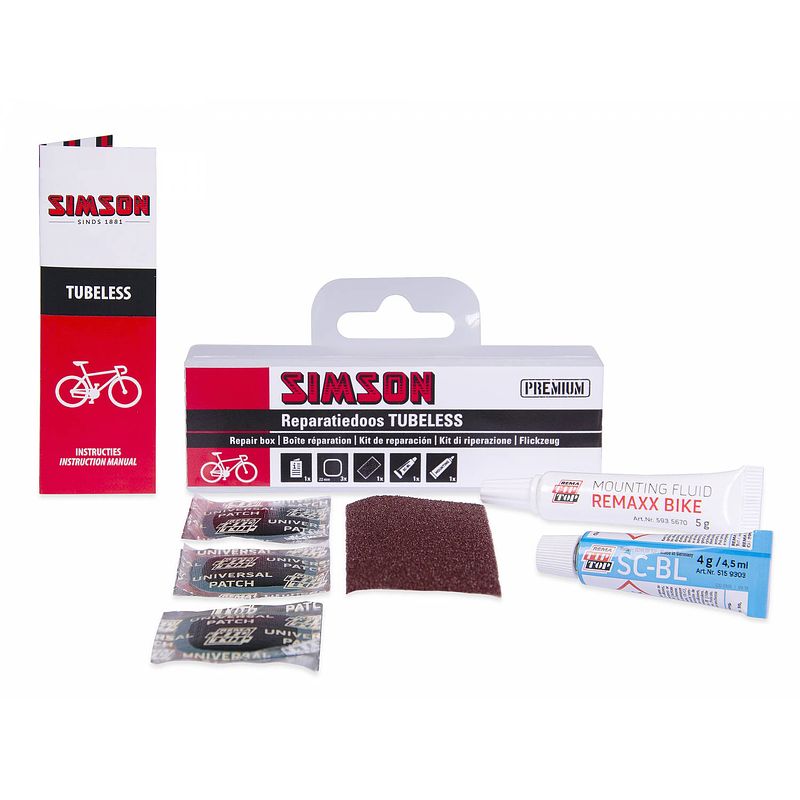 Foto van Simson reparatieset tubeless 7-delig