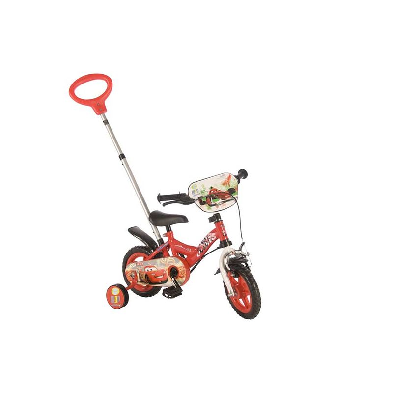 Foto van Disney cars fiets met duwstang - 10 inch - rood