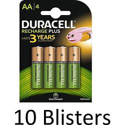 Foto van 40 stuks (10 blisters a 4 st) duracell aa oplaadbare batterijen - 1.300 mah