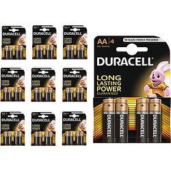 Foto van 40 stuks (10 blisters a 4st) - duracell basic lr6 / aa / r6 / mn 1500 1.5v alkaline batterij