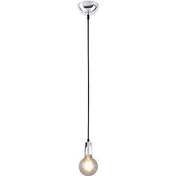 Foto van Led hanglamp - hangverlichting - trion cardino - e27 fitting - 1-lichts - rond - glans chroom - aluminium
