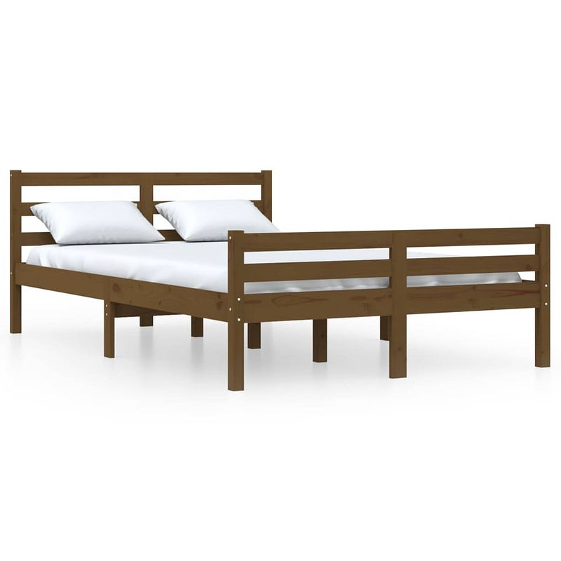 Foto van The living store houten bedframe - modern bedroom - bedframe - afmeting- 195.5 x 145.5 x 69.5 cm - ken- hoogwaardig