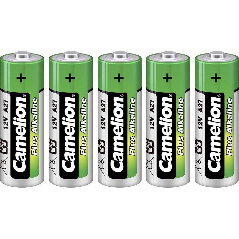 Foto van Camelion lr27 speciale batterij 27a alkaline 12 v 26 mah 5 stuk(s)