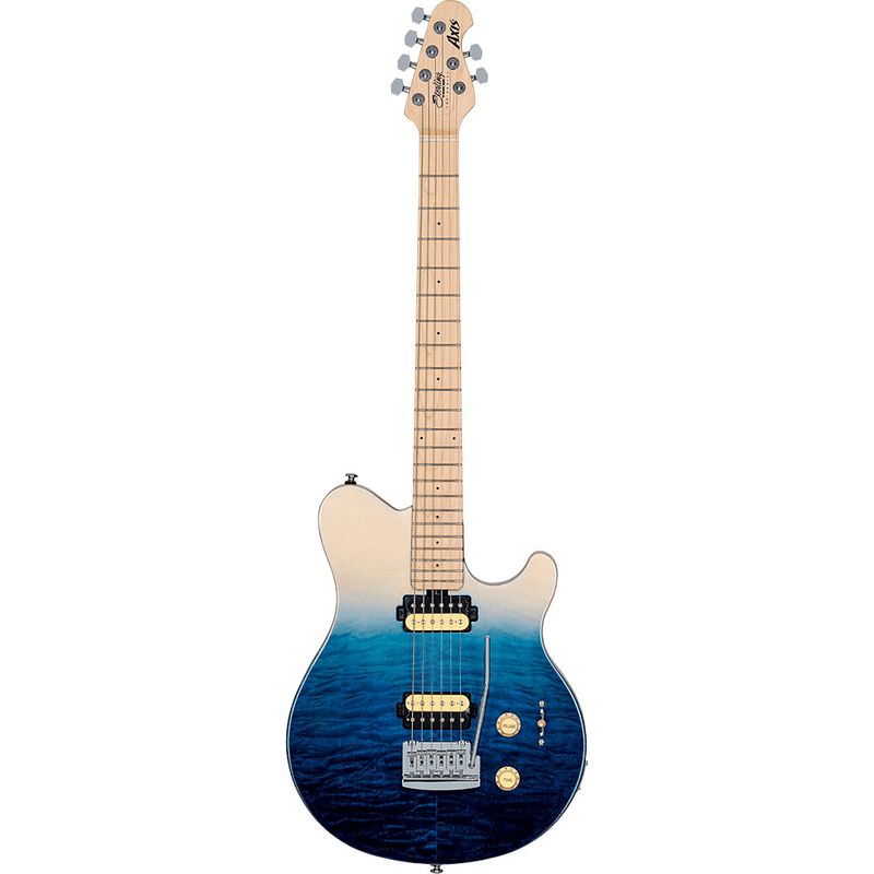 Foto van Sterling by music man axis quilted maple ax3qm spectrum blue elektrische gitaar