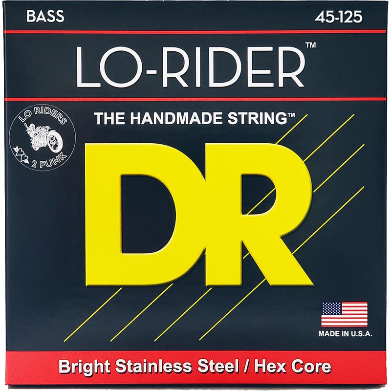 Foto van Dr strings mh5-45 lo-rider medium 45-125 5-snarige basgitaarsnaren