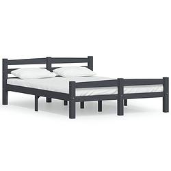 Foto van Vidaxl bedframe massief grenenhout donkergrijs 120x200 cm