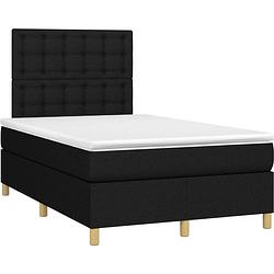 Foto van The living store boxspring zwart bed 203x120x118/128 - led - pocketvering matras - huidvriendelijk topmatras