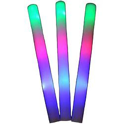 Foto van Led foam stick/lichtstaaf 4x stuks multi colour 45 cm - verkleedattributen