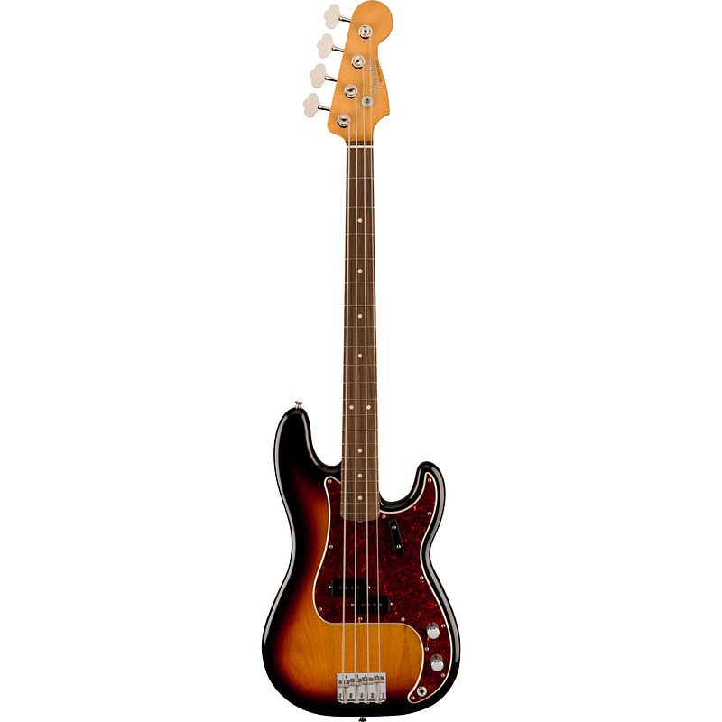 Foto van Fender vintera ii 60s precision bass rw 3-color sunburst elektrische basgitaar met deluxe gigbag