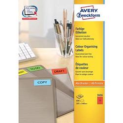 Foto van Avery gekleurde universele etiketten ft 105 x 148 mm (b x h), 400 stuks, rood