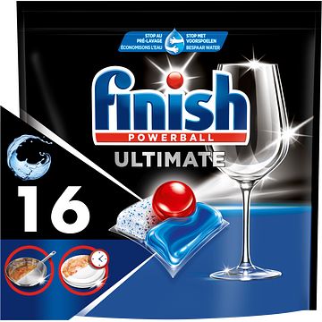 Foto van Finish ultimate all in one regular vaatwastabletten 16 capsules bij jumbo