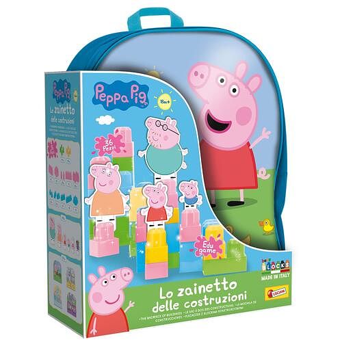 Foto van Peppa pig rugzak met 36 educatieve stappel blokken - speelgoed (8008324082674)