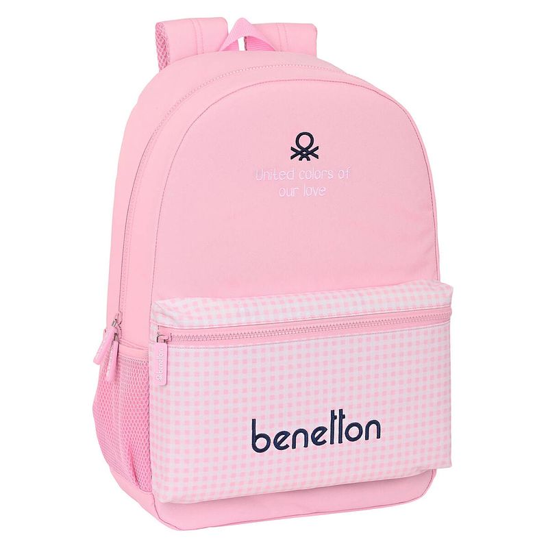 Foto van Schoolrugzak benetton vichy roze (30 x 46 x 14 cm)