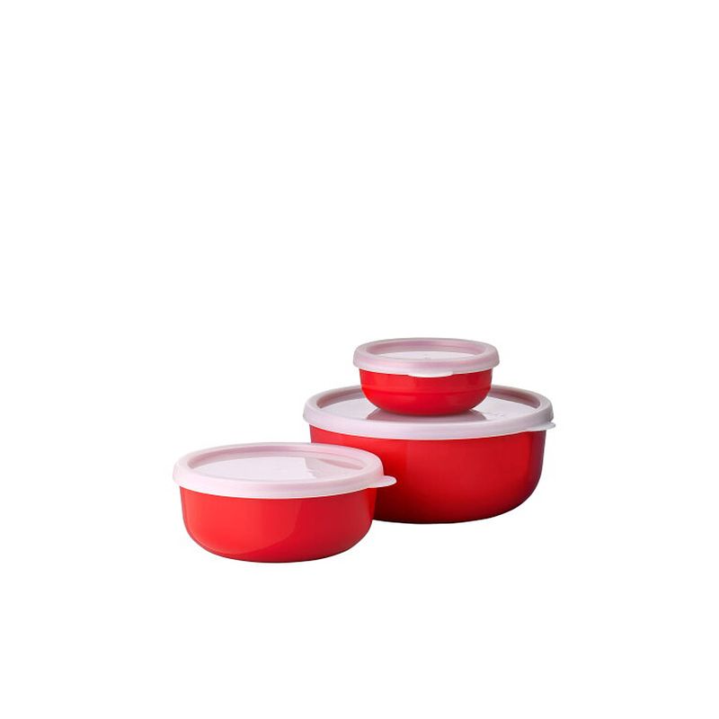 Foto van Mepal - lumina bewaardoos rond 3-delige set (250+750+1500 ml) - nordic red