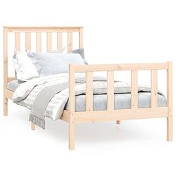 Foto van The living store bedframe - massief grenenhout - 205.5 x 96 x 101 cm - rustieke uitstraling