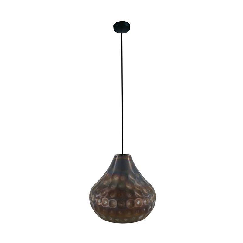 Foto van Dknc - hanglamp metaal - 31.5x31.5x27.5cm - zwart