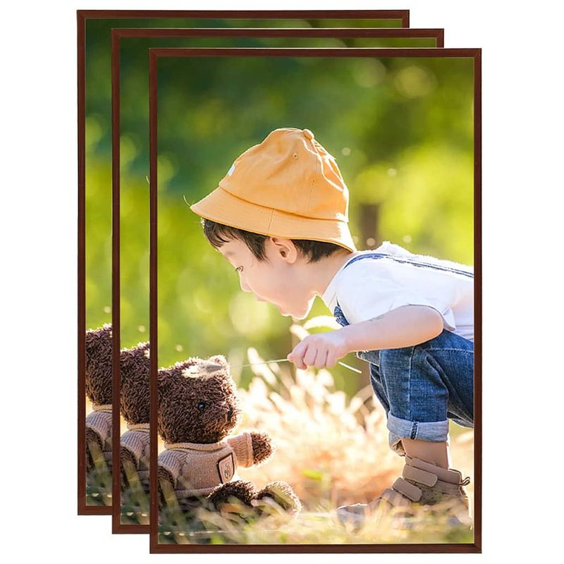 Foto van Vidaxl fotolijsten 3 st voor wand of tafel 70x90 cm mdf bronskleurig