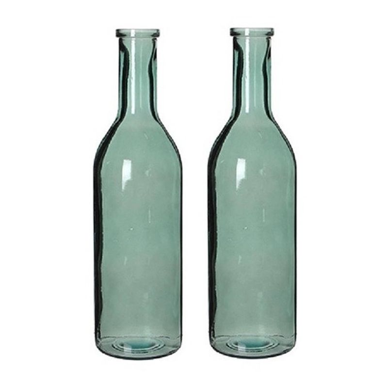 Foto van 2x decoratiefles / glazen fles grijs 50 x 15 cm - vazen