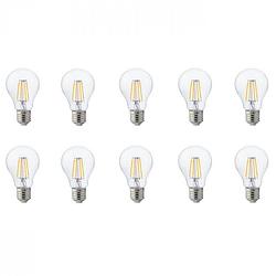 Foto van Led lamp 10 pack - filament - e27 fitting - 8w - warm wit 2700k