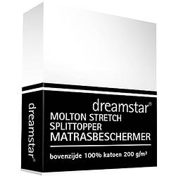Foto van Dreamstar molton stretch matrasbeschermer splittopper de luxe 180 x 210 - 200 x 220 cm