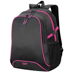 Foto van Allround rugzak/rugtas zwart/roze 44 cm - a4-formaat - schooltas - laptoptas/boekentas zwart/roze