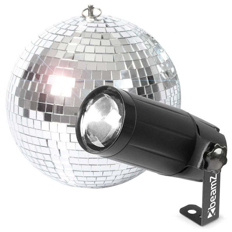 Foto van Discobal met verlichting - beamz discobol 20cm met led pinspot - discobal kinderen