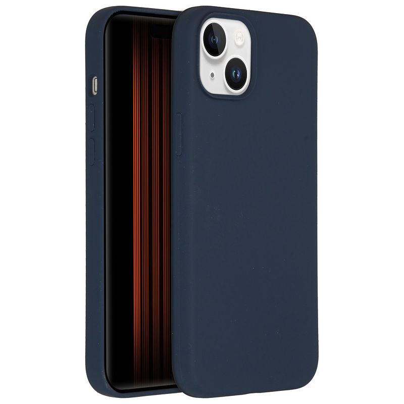 Foto van Accezz liquid silicone backcover iphone 15 plus telefoonhoesje blauw