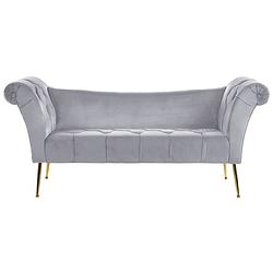 Foto van Beliani nantilly - chaise longue-grijs-fluweel