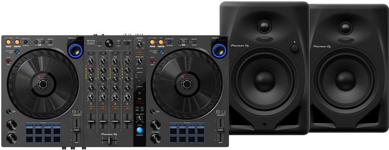 Foto van Pioneer dj ddj-flx6 + pioneer dj dm-50d zwart