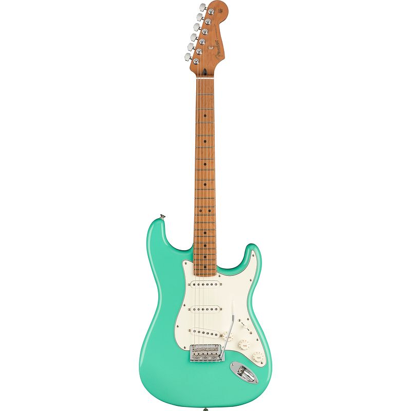 Foto van Fender fsr player stratocaster seafoam green roasted maple neck elektrische gitaar